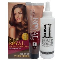 로얄 탑 스피드 칼라크림 150g/ 크림타입의 초간편 5분새치염색, 흑갈색