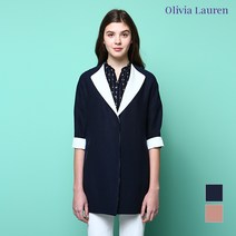 [올리비아로렌]배색카라 돌먼소매 린넨자켓_2VOCFUTM3371