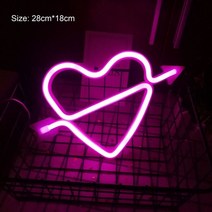 KUUPLE LED 네온 사인 Love Signs Light 웨딩 파티 키즈 룸 거실 바 펍 호텔 Xmas 선물용 벽 장식 조명, Cupid-Pink