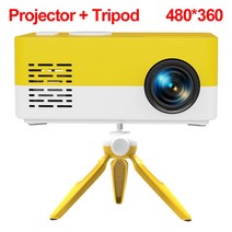 캠핑용 가성비프로젝터 DLP salange j15 pro mini led 빔 홈 시어터 480x360 픽셀 휴대용 플레이어 1080p hdmi-compatible usb, 노란색 추가 삼각대, au 플러그