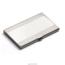 대형금고 포켓 스테인레스 스틸 및 금속 명함 홀더 케이스 ID 신용 지갑 실버 Ja11 21 드롭 쉬핑, [01] as shown