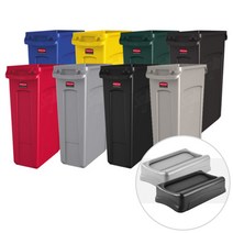 러버메이드 벤티드 슬림짐 휴지통 뉴슬림짐세트/60L 80L 분리수거 쓰레기통, 뉴슬림짐 87L세트, 녹색, 1개