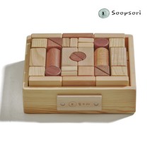 [숲소리] 블럭-천연블럭66P 원목 장난감 아기 교구 선물 36개월이상, 1) 단품