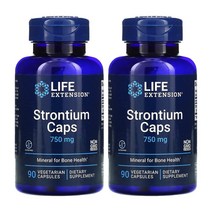 라이프익스텐션 스트론튬 시트르산스트론튬 Strontium 250mg 90베지캡슐 2팩, 1개, 기본