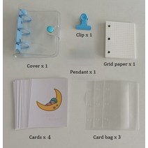 2023년 엔틱다이어리 패브릭다이어리귀여운 만화 DIY 플래너 세트 3 홀 미니 PVC 루스 리프 다이어리 새로, 07 Set 1 blue
