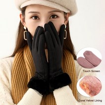 겨울 Y2K 여성 터치 스크린 장갑 새로운 따뜻한 열 양털 안감 Guantes 전체 손가락 방수 오토바이 2022