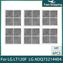 공기청정기필터 LG LT120F Kenmore ELITE 469918 냉장고 Adq73214402 Adq73214404 용 교체 에어 필터103507, 6pcs