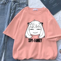 스파이패밀리 하라주크 아나포저 긴팔 후드티 의상 spy x family anya smug-만화 여성 티셔츠 여름 반팔 통기성 브랜드 탑스 의류 스트리트 힙합 티셔츠 여성