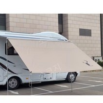 어닝사이드월 카라반 어닝부품 어닝텐트, 4mx2m 베이지색
