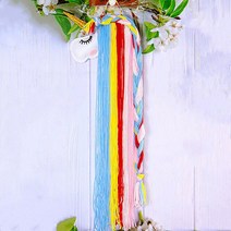유니콘 헤어 클립 스토리지 오거나이저 벽걸이 보우 스트립 홀더 걸스 룸 장식 미적 월 아트 보헤미안 태슬, [12] E