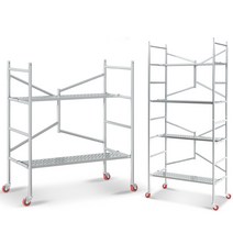 이동식 접이식 동바리 틀 비계 안전 고소 작업 대 발판, 135x120x60회전휠+미끄럼방지패널