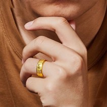[1+1]복 조각 남성 금반지 남자 금도금 반지 금도금 반지 커플링 행복을 가져다줌/행운을 가져다줌/가족의 화목을 촉진