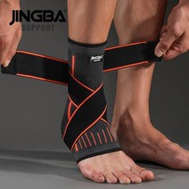 1PCS 보호 축구 농구 발목 지원 중괄호 압축 나일론 스트랩 벨트 발목 보호대, 주황색 붕대 발목, XXL-XXXL