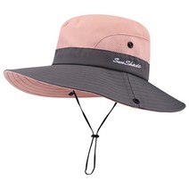 등산 사파리 모자 버킷햇 여성용 여름 와이드 챙 UV UPF 보호 포니테일 낚시 모자, 03 Pink