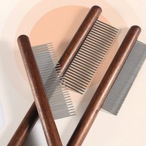 Huvafen 반려동물 죽은 털제거 고양이 강아지빗, ABC세트, 우드브라운