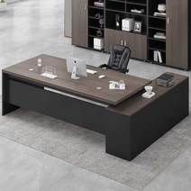 사장님 책상 대표 CEO 님 데스크 중역 임원 원장실, 180x80cm+ 사이드캐비닛 브라운