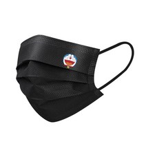 헬로키티 도라에몽 캐릭터 귀여운 마스크 일회용 귀편한 얇은 운동 덴탈 화이트 블랙 대형 성인용, K216 블랙 50개, 1개