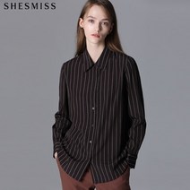 쉬즈미스 [쉬즈미스] 스트라이프 라운드헴 셔츠, 라이트베이지(LB), 상세 설명 참조