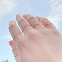 SARA 쥬얼리김 14k 커브 체인반지