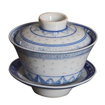 개완 다완 삼재 경덕진 도자기 다기 복고풍 청화 영롱 투채, 소용량140ml(학심), 1개