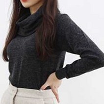 세련 여자 터틀넥 스웨터 겨울 외출 패션 코디 골지 티 투피스 롱 홀가먼트