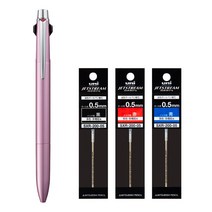 유니 제트스트림 프라임 3색 멀티펜 1개+리필 3개(블랙1 블루1 레드1) 전용 케이스 포장, 블랙1블루1레드1, 라이트핑크 (SXE3-3000-05)