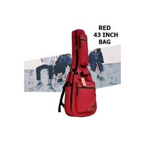 악기 가방 피크 인체 공학 43inch 포크 기타 업그레이드 두꺼운 통기성 편안한 목재 케이스 42inch 발라드 커버 빅 사이즈 어쿠스틱 박스, 43 Inch Red
