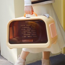 독스랩 고양이 이동가방 케이지 이동장 셔틀백, 1개, 머스타드