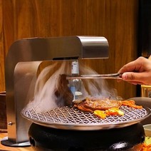 업소용 숯불 테이블 후드 자바라 고기집 ㄱ자 삼겹살 직화기 환풍기, 골드 대형