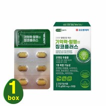 코오롱제약 징코 은행잎추출물 혈행 기억력개선 플라보놀배당체 캠페롤 징코라이드 아연 판토텐산 인지력 두뇌 혈관건강 식약처 기능성인정 뇌영양제 선물 건강기능식품, 1통, 30정