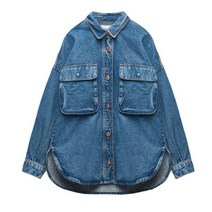 ZARA 패치 포켓 데님 오버셔츠재킷 6147034