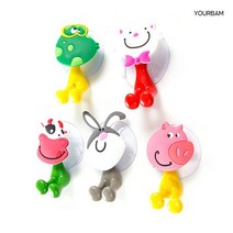 유어밤 욕실 귀여운 칫솔꽂이 흡착식 동물 캐릭터 칫솔걸이 5개 랜덤발송, 랜덤5개