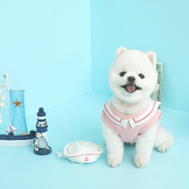 마린룩강아지 쿨나시 세트 (핑크) 여름 민소매 쿨티, S