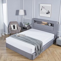 엔조 패브릭 투매트침대+본넬매트리스 SS, 펄화이트