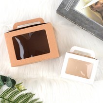 티앤디 손잡이형 사각 투명창 선물 케이스, 1개, 대 - 브라운