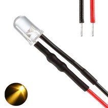 발광다이오드 LED 라운드 와이어 5v 5파이 10개, (5V_5파이_와이어_라운드)노랑