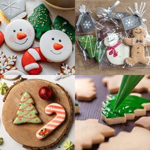 크리스마스 아이싱 쿠키 만들기 세트 쿠키 커터 OPP 포장지 쿠키 상자 올인원 DIY