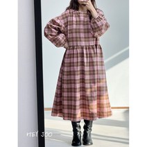 [해이주] 버터 체크 원피스
