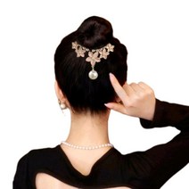 [다이나몰] 플라워 진주 장식 포인트 메탈 똥머리 클립집게핀 3컬러 택1 186