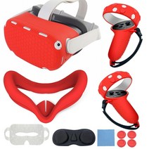 VR게임 오큘러스 퀘스트 2 교체용 VR 쉘 보호 렌즈 커버 7 색 누출 방지 코 패드 액세서리 피스 세트, 한개옵션1, 06 Red