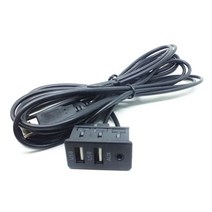 1.5M 자동차 대시 플러시 마운트 AUX USB 포트 패널 듀얼 연장 케이블 어댑터 E7CA