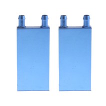 GHSHOP CPU 그래픽 라디에이터 히트 싱크 40x80mm 용 2x 알루미늄 워터 쿨링 블록, 블루, 설명
