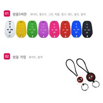 쌍용 올뉴렉스턴 5버튼 스마트키케이스 키링 카템 차, 쌍용5버튼키케이스/블루