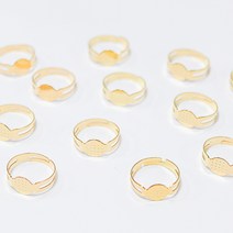 작품반지 18mm×8mm 금색 10개 DIY 반지만들기 악세사리 부자재 노리프렌즈 반지재료 금속반지 철재반지 어린이반지