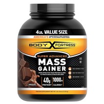 Body Fortress Super Advanced Mass Gainer 유청 단백질 파우더 글루텐 프리 초콜릿 1 8kg(4파운드) 미국직송 320468