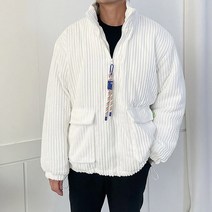 겨울 코듀로이 숏 패딩 점퍼 / 화이트 블랙