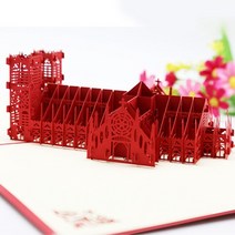 초대장 카드 3D 팝업 생일 카드 레이저 컷 초대장 세계 건축물 함 소년 선물 인사말 관광 엽서, 12 Westminster Abbey