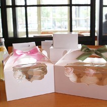 [렛츠베이킹] 머핀창박스(4구/화이트), 머핀창박스(4구/화이트)10개입