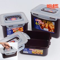 김치통 간장게장용기 쌀보관통 샐러드통, 2.4L, 기본