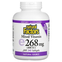 혼합 비타민E 400IU 소프트젤 240정 Natural Factors, 240개